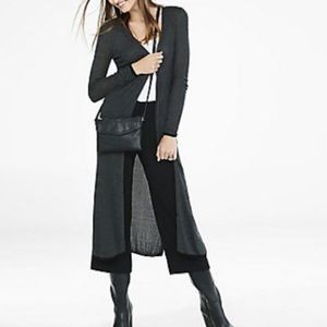 Express duster long gray cardigan sweater